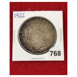 1922 Peace Silver Dollar Coin