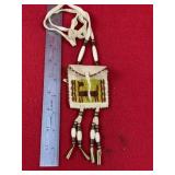 Beaded Leather Pouch