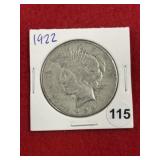 1922 Peace Silver Dollar Coin