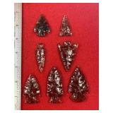 Group of Glass Arrow Points Indian Artifact Arrowh