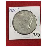 1922 S Peace Silver Dollar Coin
