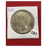 1922 Peace Silver Dollar Coin