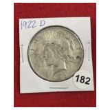 1922 D Peace Silver Dollar Coin