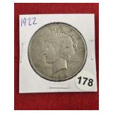 1922 Peace Silver Dollar Coin