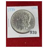 1886 UNC Morgan Silver Dollar Coin