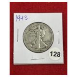 1943 Walking Liberty Half Dollar Silver Coin