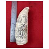 Scrimshaw Art in Resin Indian Artifact Arrowhead