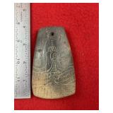 Engraved Pottery Pendant Indian Artifact Arrowhead
