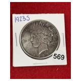 1923 S Peace Silver Dollar Coin