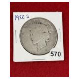 1922 S Peace Silver Dollar Coin