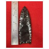 5 & 1/2' Obsidian Clovis Indian Artifact Arrowhead