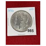 1896 UNC Morgan Silver Dollar Coin