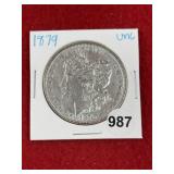 1879 UNC Morgan Silver Dollar Coin