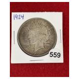 1924 Peace Silver Dollar Coin