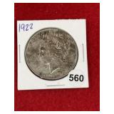 1922 Peace Silver Dollar Coin