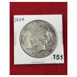 1924 Peace Silver Dollar Coin