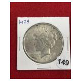 1924 Peace Silver Dollar Coin