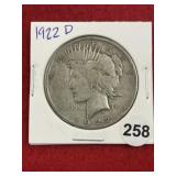 1922 D Peace Silver Dollar Coin