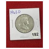 1963 D Franklin Half Dollar Silver Coin