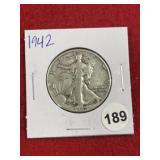 1942 Walking Liberty Half Dollar Silver Coin