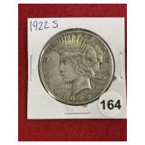 1922 S Peace Silver Dollar Coin