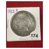 1922 D Peace Silver Dollar Coin