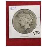 1924 Peace Silver Dollar Coin