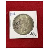 1922 Peace Silver Dollar Coin