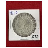 1921 D Morgan Silver Dollar Coin