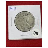 1941 Walking Liberty Half Dollar Silver Coin