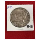 1923 Peace Silver Dollar Coin