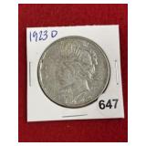 1923 D Peace Silver Dollar Coin