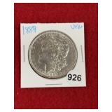1889 UNC Morgan Silver Dollar Coin