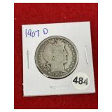 1907 D Barber Half Dollar Silver Coin