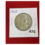 1963 Franklin Half Dollar Silver Coin
