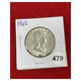 1962 Franklin Half Dollar Silver Coin