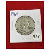 1960 Franklin Half Dollar Silver Coin