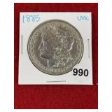 1885 UNC Morgan Silver Dollar Coin