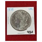 1879 UNC Morgan Silver Dollar Coin