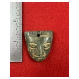 Pre-Columbian Jade Face Effigy Pendant Indian Arti