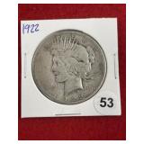 1922 Peace Silver Dollar Coin