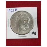 1921 D Morgan Silver Dollar Coin