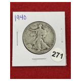 1940 Walking Liberty Half Dollar Silver Coin