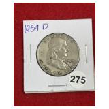 1959 D Franklin Half Dollar Silver Coin