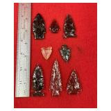 Group of Glass Arrow Points Indian Artifact Arrowh