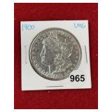 1900 UNC Morgan Silver Dollar Coin