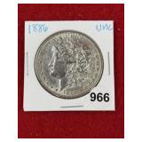 1886 UNC Morgan Silver Dollar Coin