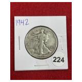 1942 Walking Liberty Half Dollar Silver Coin