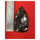 Obsidian Chipped Blade Indian Artifact Arrowhead