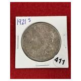 1921 S Morgan Silver Dollar Coin